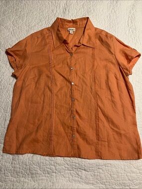 Cherokee Linen top short sleeve XL Orange